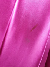 Load image into Gallery viewer, 1950s Magenta Pink Liquid Satin Dress With Pleats and Layered Collar
