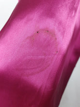 Load image into Gallery viewer, 1950s Magenta Pink Liquid Satin Dress With Pleats and Layered Collar
