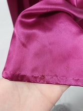 Load image into Gallery viewer, 1950s Magenta Pink Liquid Satin Dress With Pleats and Layered Collar
