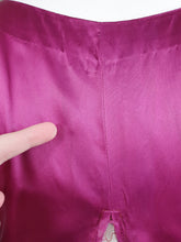Load image into Gallery viewer, 1950s Magenta Pink Liquid Satin Dress With Pleats and Layered Collar
