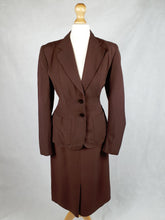 Load image into Gallery viewer, 1940s Chocolate Brown Lightweight Gabardine Suit
