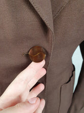 Load image into Gallery viewer, 1940s Chocolate Brown Lightweight Gabardine Suit
