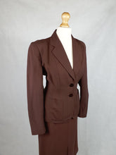 Load image into Gallery viewer, 1940s Chocolate Brown Lightweight Gabardine Suit
