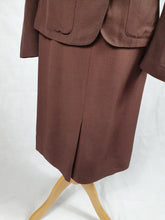 Load image into Gallery viewer, 1940s Chocolate Brown Lightweight Gabardine Suit
