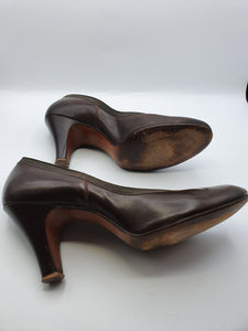 1940s Chocolate Brown Court Shoes