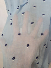 Load image into Gallery viewer, 1950s Sheer Pale Blue Spotty Print Cotton Dress
