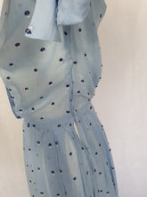 Load image into Gallery viewer, 1950s Sheer Pale Blue Spotty Print Cotton Dress
