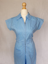 Load image into Gallery viewer, 1940s RARE Homemade Pale Blue Zip Front Jumpsuit
