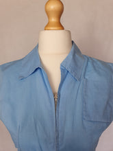 Load image into Gallery viewer, 1940s RARE Homemade Pale Blue Zip Front Jumpsuit
