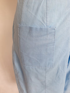 1940s RARE Homemade Pale Blue Zip Front Jumpsuit