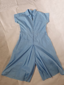 1940s RARE Homemade Pale Blue Zip Front Jumpsuit