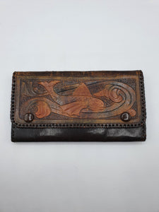 1930s Brown Leather Small Fish Clutch Bag