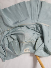 Load image into Gallery viewer, 1940s Pale Blue Silk Suit With Peplum Collar and Raglan Sleeve
