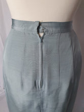 Load image into Gallery viewer, 1940s Pale Blue Silk Suit With Peplum Collar and Raglan Sleeve
