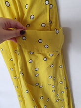 Load image into Gallery viewer, 1950s Rare Horrockses Yellow, Black and White Spotty Print Dress
