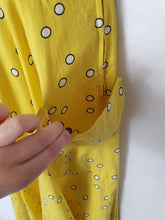 Load image into Gallery viewer, 1950s Rare Horrockses Yellow, Black and White Spotty Print Dress
