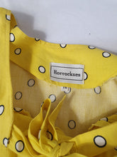 Load image into Gallery viewer, 1950s Rare Horrockses Yellow, Black and White Spotty Print Dress
