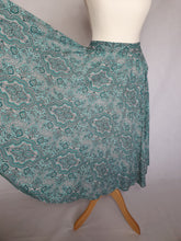 Load image into Gallery viewer, 1950s Blue, Black and White Paisley Print Full Circle Skirt
