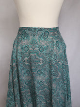 Load image into Gallery viewer, 1950s Blue, Black and White Paisley Print Full Circle Skirt
