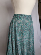 Load image into Gallery viewer, 1950s Blue, Black and White Paisley Print Full Circle Skirt
