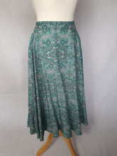 Load image into Gallery viewer, 1950s Blue, Black and White Paisley Print Full Circle Skirt

