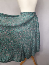 Load image into Gallery viewer, 1950s Blue, Black and White Paisley Print Full Circle Skirt
