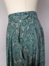 Load image into Gallery viewer, 1950s Blue, Black and White Paisley Print Full Circle Skirt
