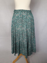 Load image into Gallery viewer, 1950s Blue, Black and White Paisley Print Full Circle Skirt
