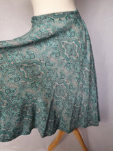 Load image into Gallery viewer, 1950s Blue, Black and White Paisley Print Full Circle Skirt
