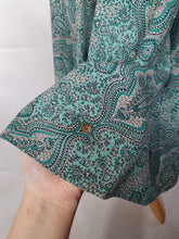 Load image into Gallery viewer, 1950s Blue, Black and White Paisley Print Full Circle Skirt
