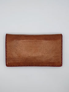 1930s Tan and Red Egyptian Tourist Clutch Bag