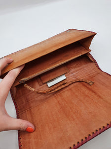 1930s Tan and Red Egyptian Tourist Clutch Bag