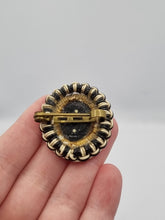 Load image into Gallery viewer, 1940s Make Do and Mend Black and White Cameo Wirework Brooch
