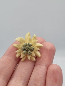 1940s Carved Edelweiss Brooch