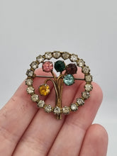 Load image into Gallery viewer, 1930s Art Deco Czech? Glass Flower Bouquet Brooch
