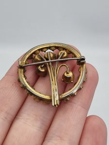 1930s Art Deco Czech? Glass Flower Bouquet Brooch