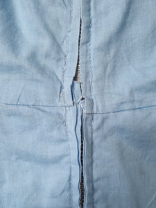 1940s RARE Homemade Pale Blue Zip Front Jumpsuit