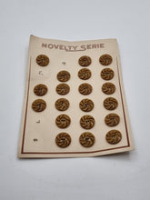 Load image into Gallery viewer, 1940s Deadstock Toffee Brown Carded Buttons
