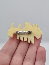 Load image into Gallery viewer, 1940s Cream Celluloid Double Dog Brooch
