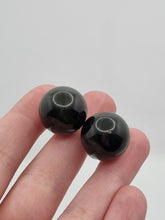 Load image into Gallery viewer, 1940s French Dark Blue Moon Bakelite Earrings
