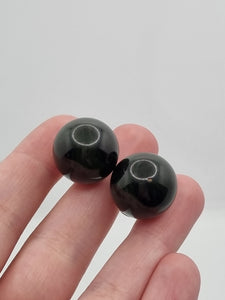 1940s French Dark Blue Moon Bakelite Earrings