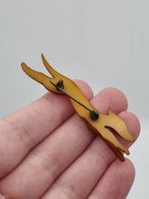 Load image into Gallery viewer, 1940s Carved Bakelite Greyhound Dog Brooch
