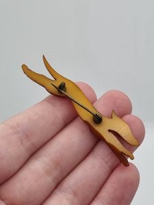 1940s Carved Bakelite Greyhound Dog Brooch