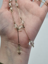 Load image into Gallery viewer, 1920s Clear Glass and Rolled Wire Necklace
