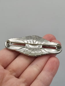 1930s Art Deco Glass and Metal Brooch