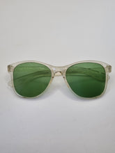 Load image into Gallery viewer, 1940s Clear Sunglasses With a Green Hue and Green Lenses
