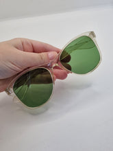Load image into Gallery viewer, 1940s Clear Sunglasses With a Green Hue and Green Lenses
