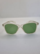 Load image into Gallery viewer, 1940s Clear Sunglasses With a Green Hue and Green Lenses
