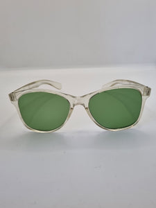 1940s Clear Sunglasses With a Green Hue and Green Lenses