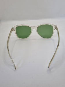 1940s Clear Sunglasses With a Green Hue and Green Lenses